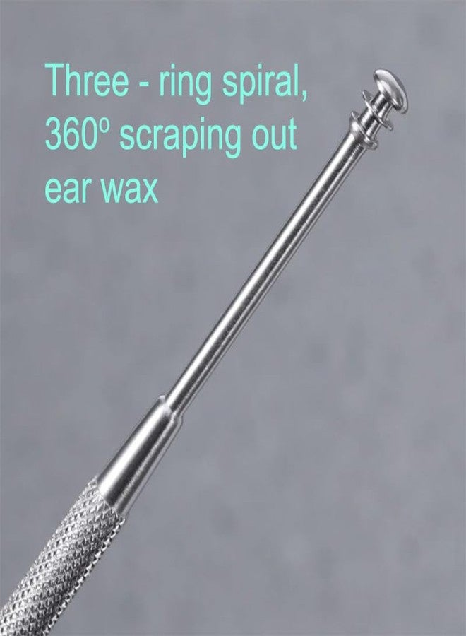 Luxxii 2 Pack - Stainless Steel Ear Spoon Portable Double-Ended Ear Pick Ear Wax Removal Tools Cleaning Ear Cleaner Spoon Spiral Ear Clean Tool - Image 4